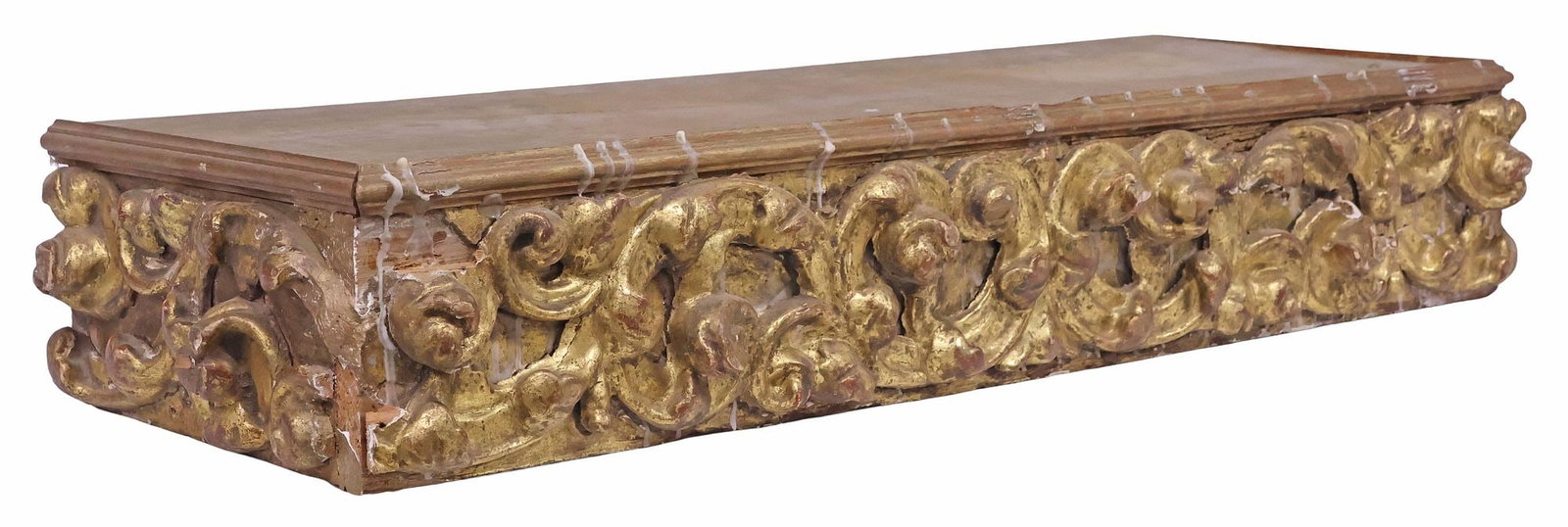 SPANISH ARCHITECTURAL GILTWOOD PLINTH / PLATFORM, 30"L (1 of 4)