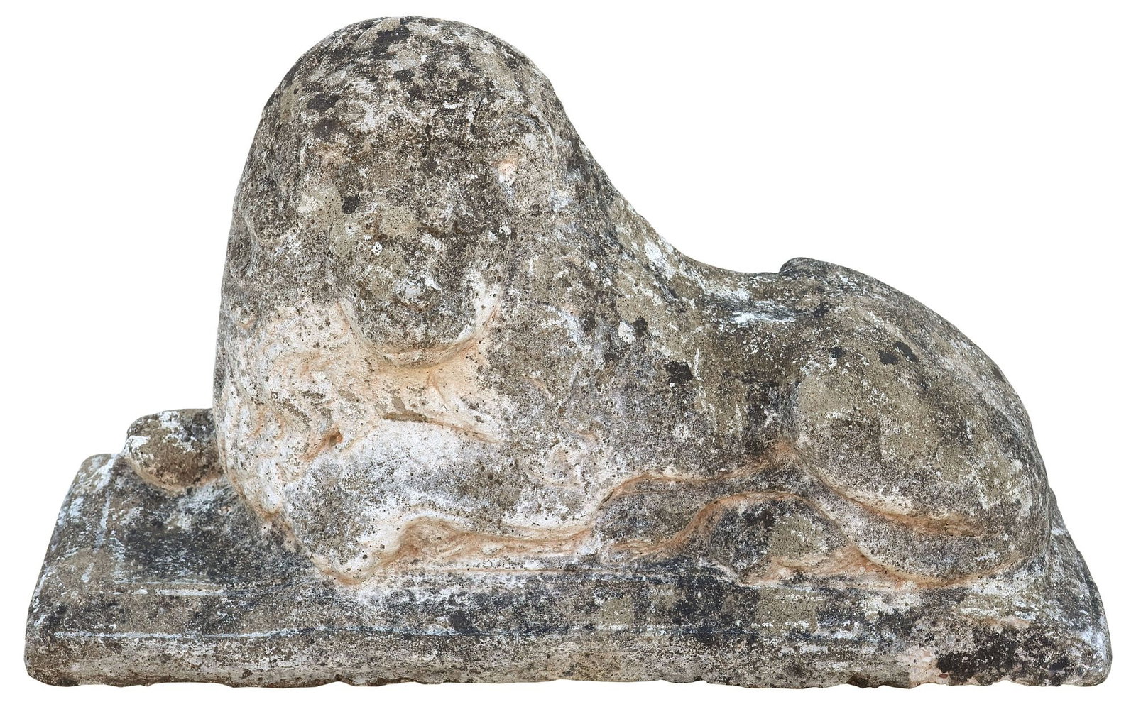 CAST STONE GARDEN STATUARY RECUMBENT LION (1 of 2)