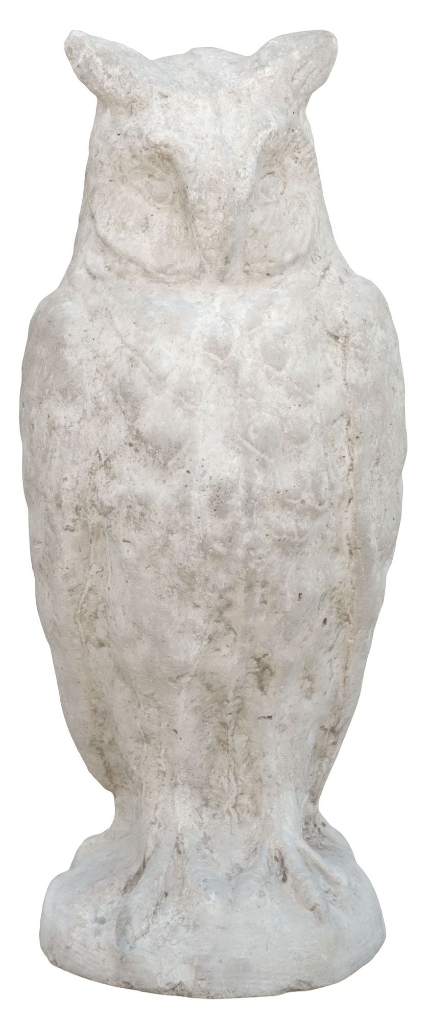 CAST STONE PERCHED OWL GARDEN STATUARY, 28"H (1 of 2)