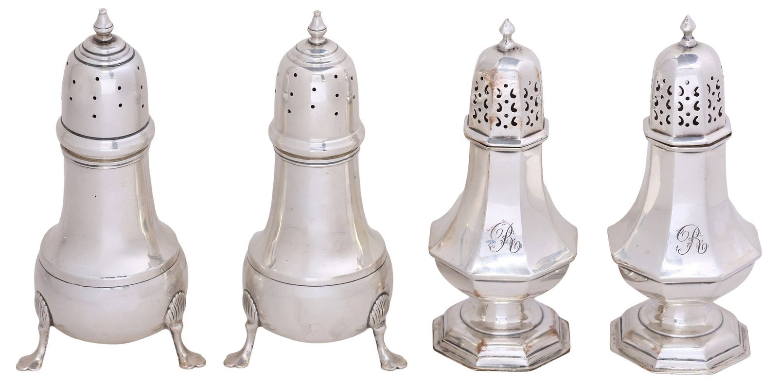 (4) AMERICAN & ENGLISH STERLING SILVER SALT & PEPPER SHAKERS (1 of 8)