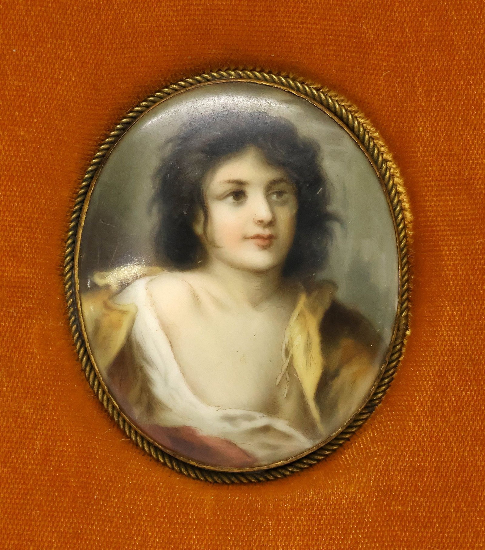 FRAMED KPM STYLE PAINTED PORCELAIN PLAQUE AFTER RICHTER (1 of 4)