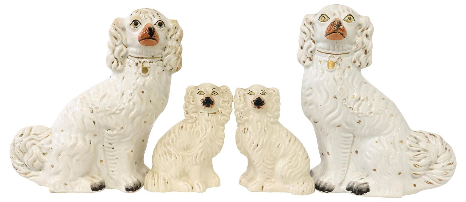 (4) ENGLISH VICTORIAN STAFFORDSHIRE MANTEL DOGS (1 of 3)