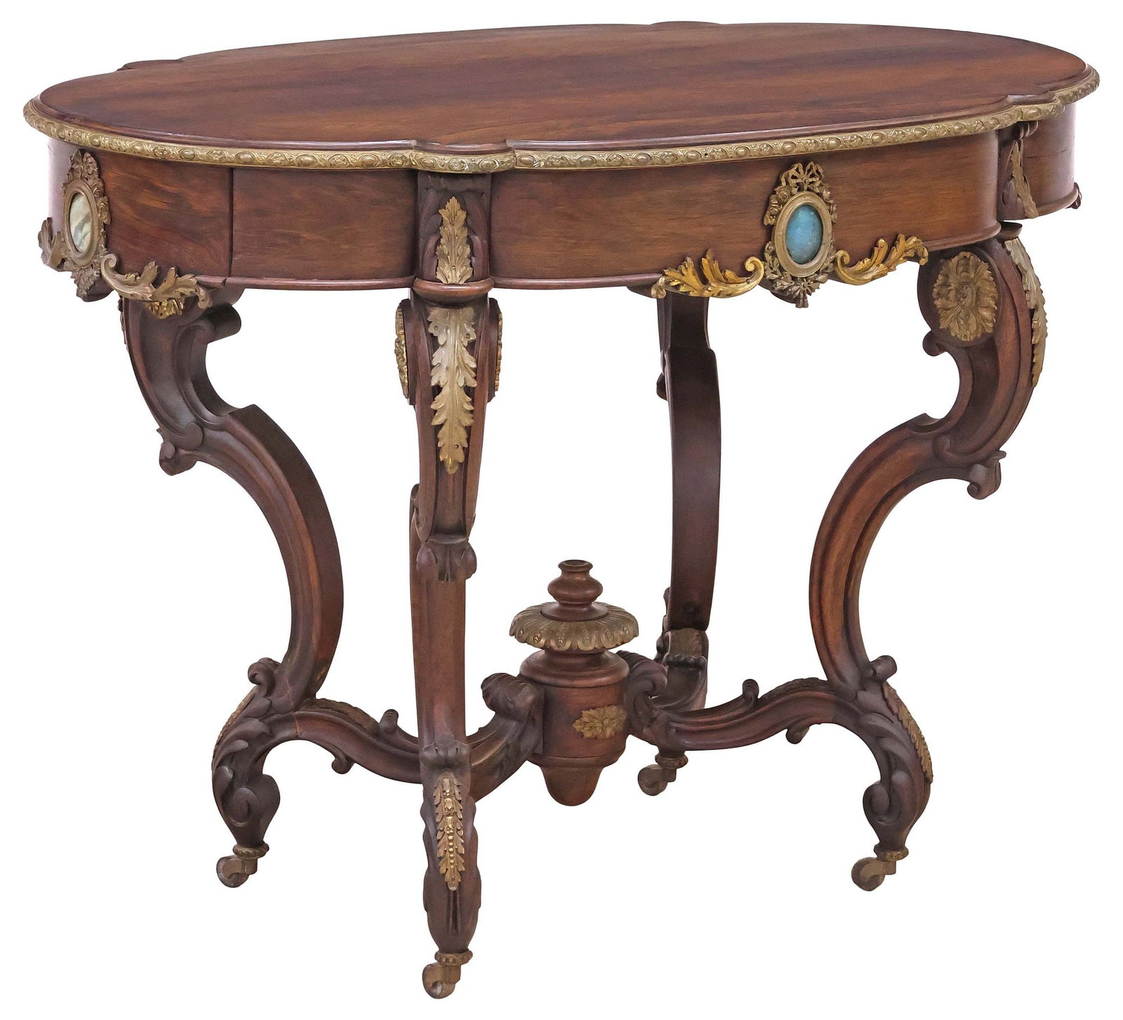 FRENCH NAPOLEON III PERIOD MAHOGANY CENTER TABLE (1 of 7)