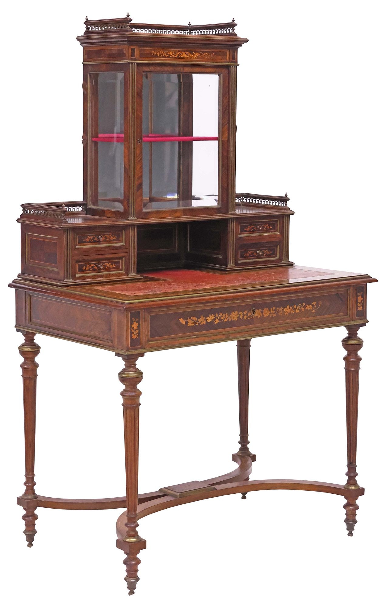 FRENCH LOUIS XVI STYLE INLAID MAHOGANY BONHEUR DU JOUR (1 of 7)