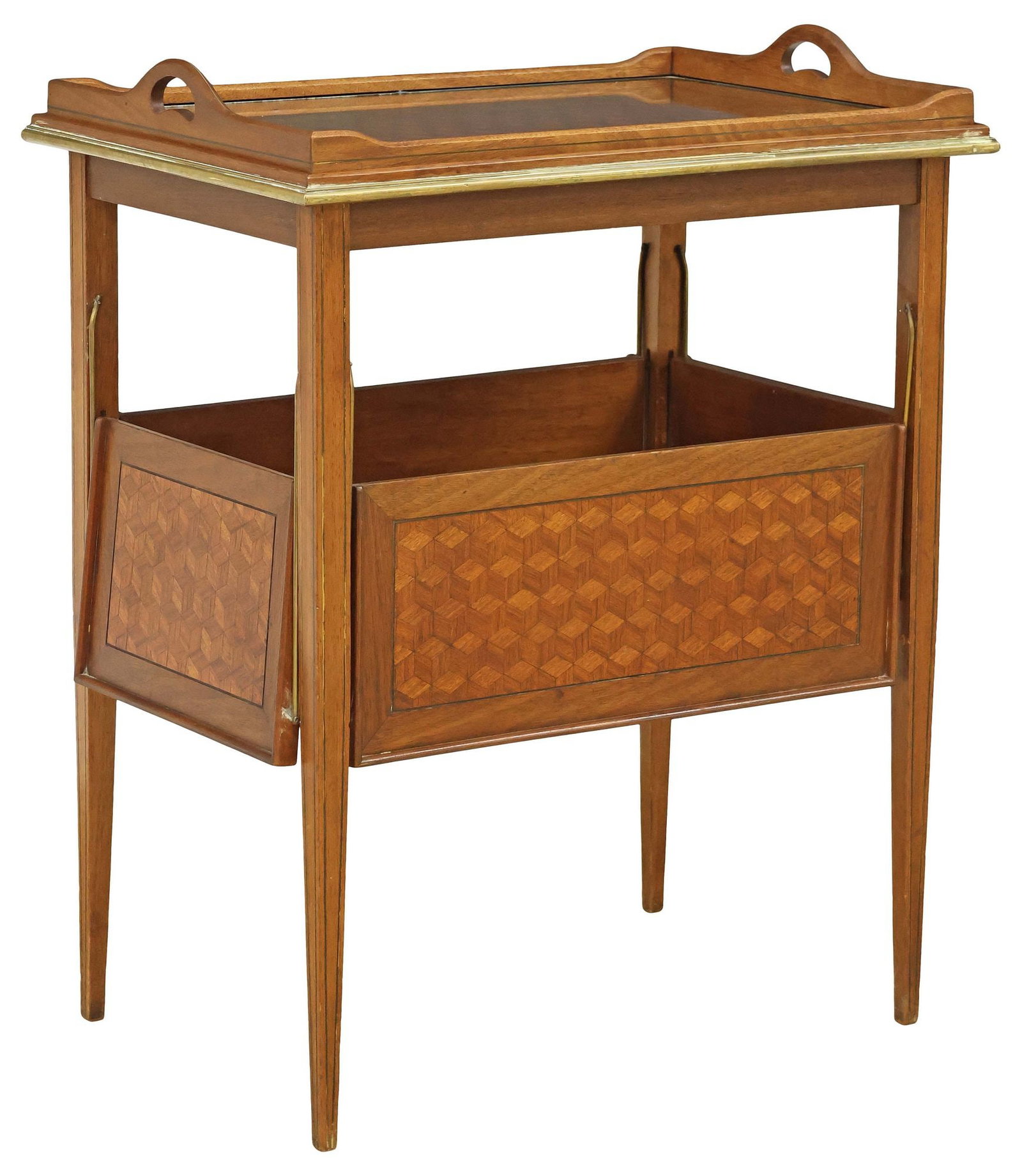 FRENCH NEOCLASSICAL STYLE PARQUETRY-INLAID TRAY-TOP TEA TABLE (1 of 7)