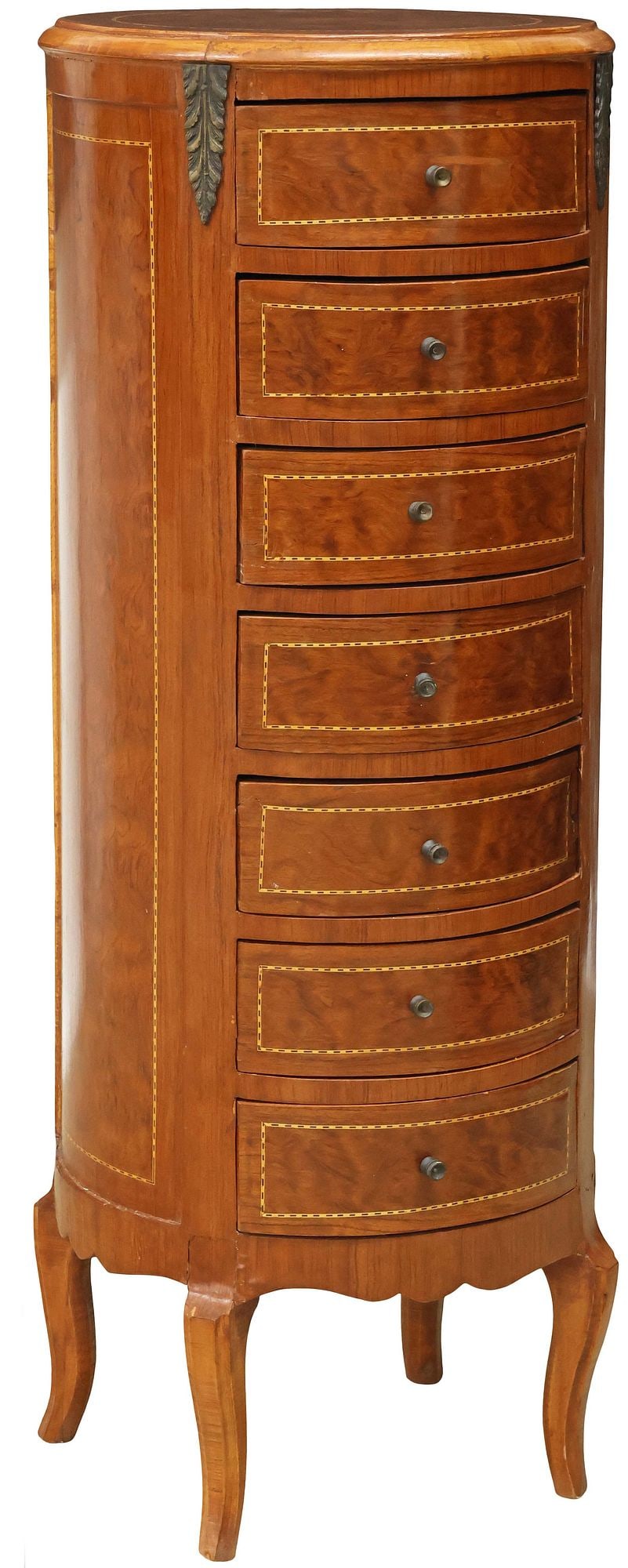 LOUIS XV TRANSITIONAL STYLE SEMAINIER / TALL CHEST OF DRAWERS (1 of 5)