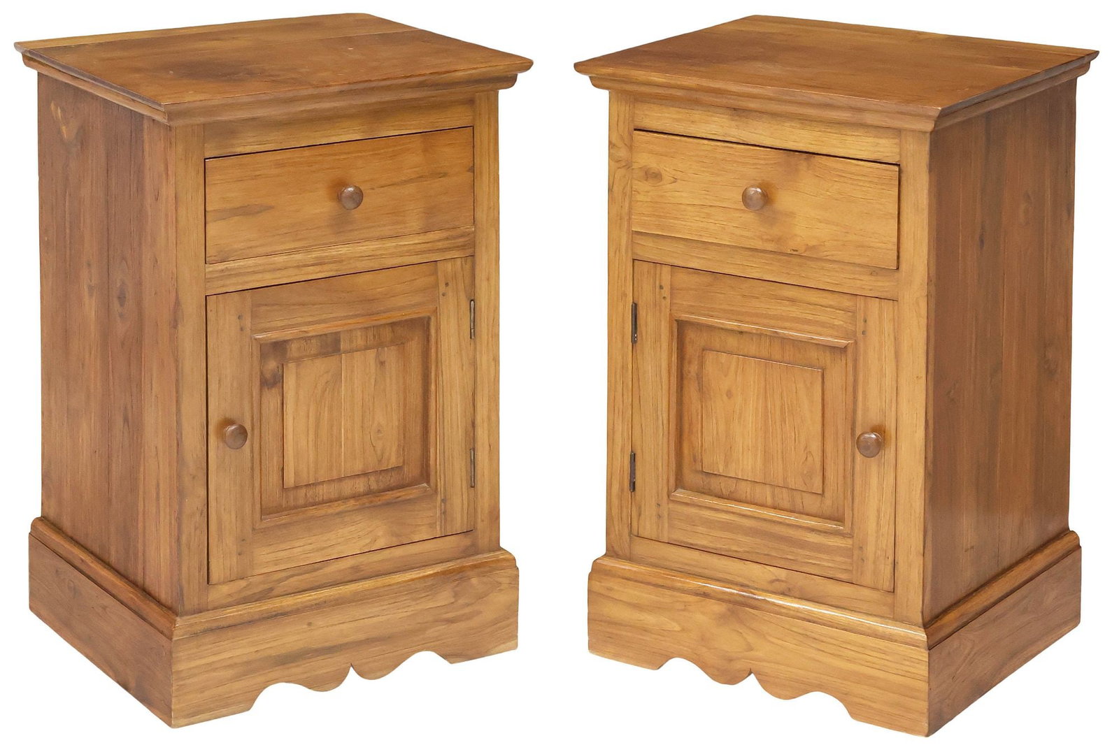 (2) RUSTIC TEAKWOOD SINGLE-DRAWER NIGHTSTANDS (1 of 6)