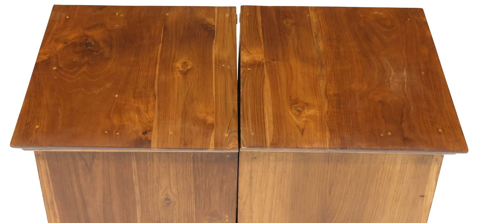 (2) RUSTIC TEAKWOOD SINGLE-DRAWER NIGHTSTANDS - 4