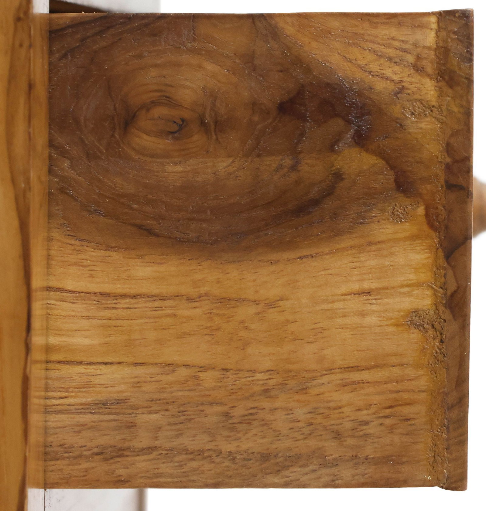 (2) RUSTIC TEAKWOOD SINGLE-DRAWER NIGHTSTANDS - 5
