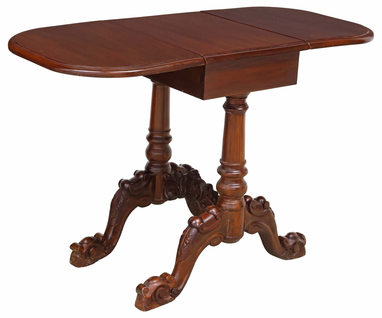 AMERICAN VICTORIAN STYLE DROP LEAF SIDE TABLE (1 of 9)