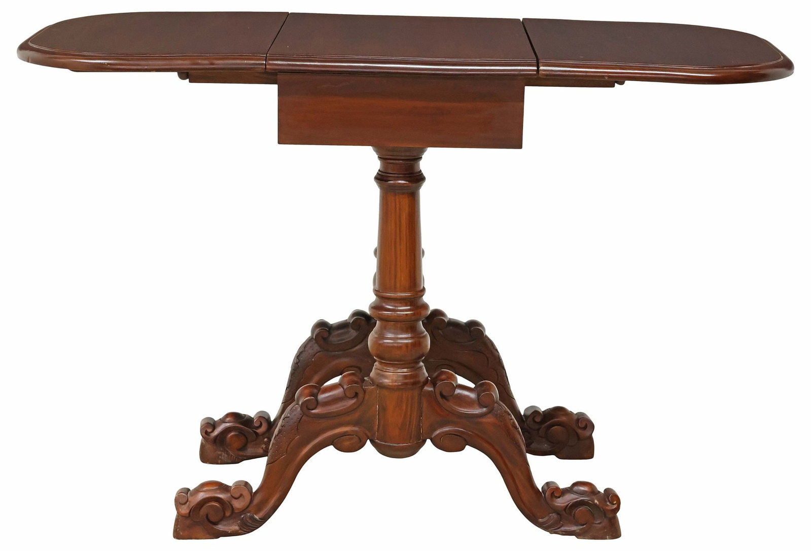 AMERICAN VICTORIAN STYLE DROP LEAF SIDE TABLE - 2