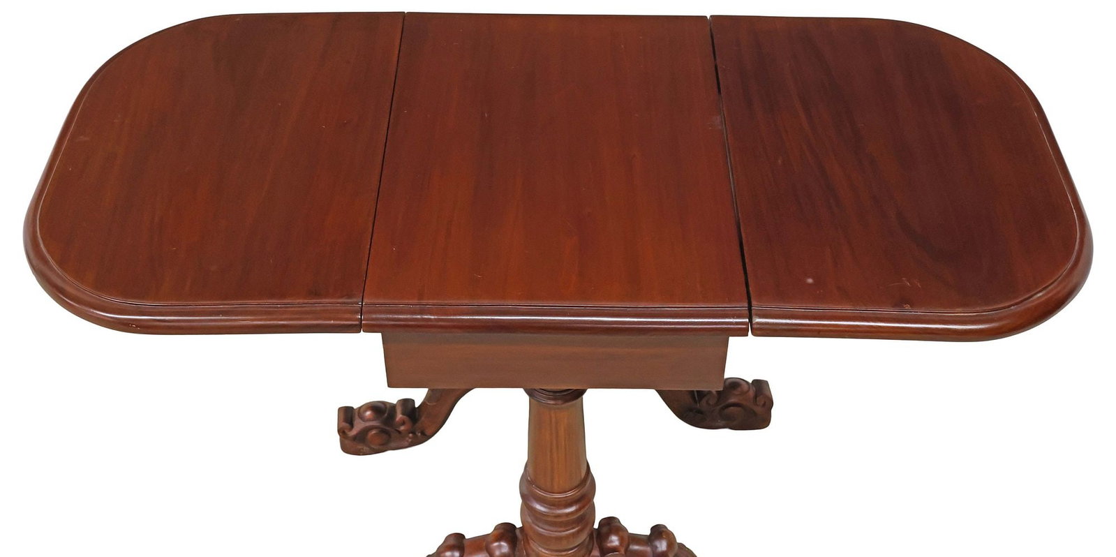 AMERICAN VICTORIAN STYLE DROP LEAF SIDE TABLE - 3