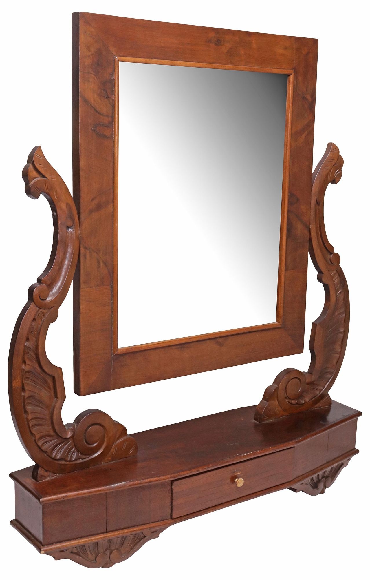 FRENCH EMPIRE BURLED WALNUT TABLETOP VANITY / DRESSING MIRROR (1 of 6)