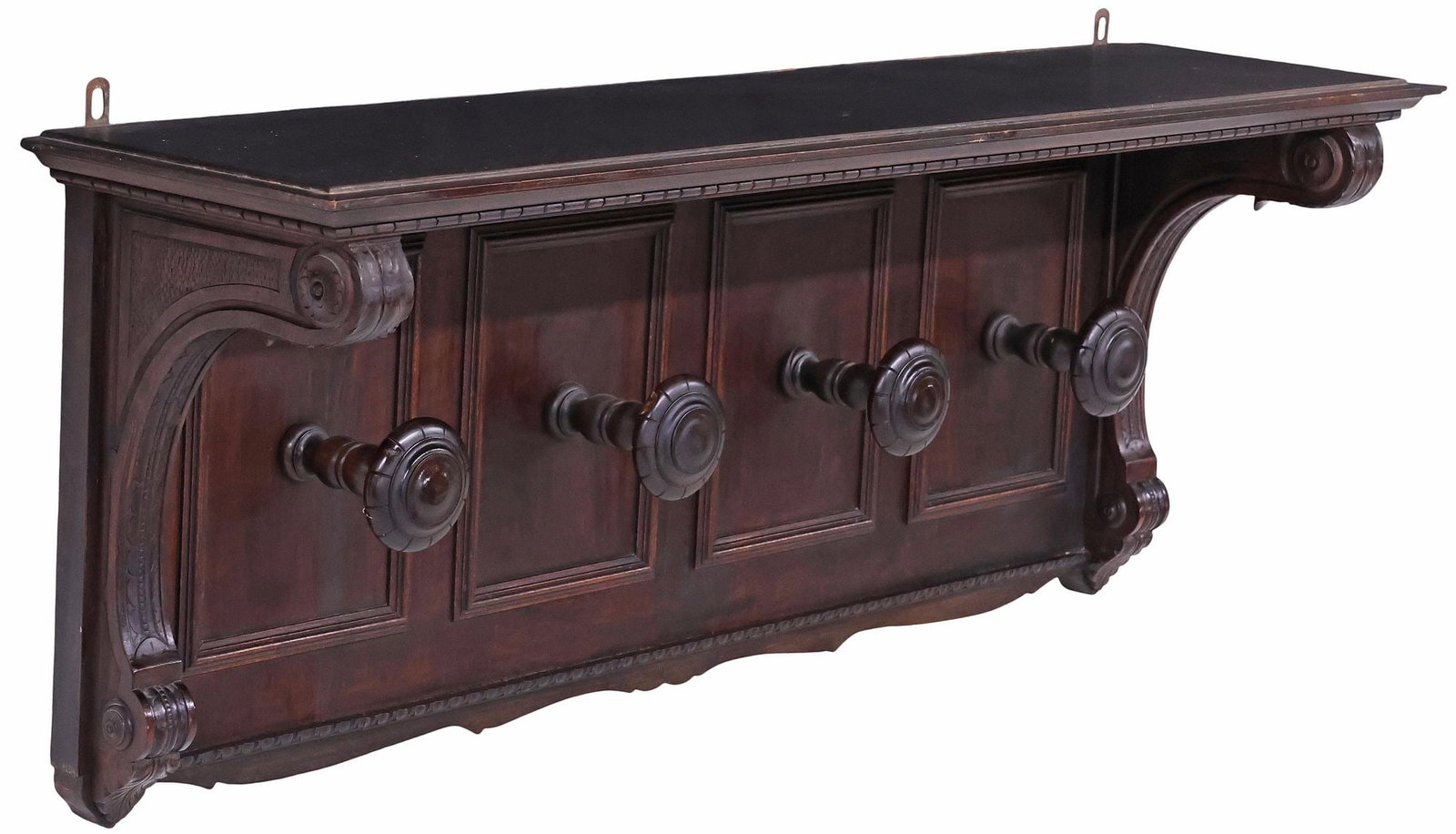 ITALIAN RENAISSANCE REVIVAL CARVED WALNUT WALL-MOUNTED HAT RACK (1 of 3)