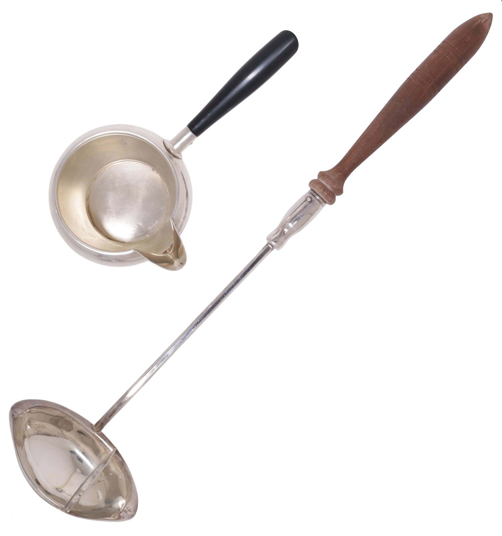 (2) NEWPORT STERLING BRANDY WARMER & SILVERPLATE LADLE (1 of 5)