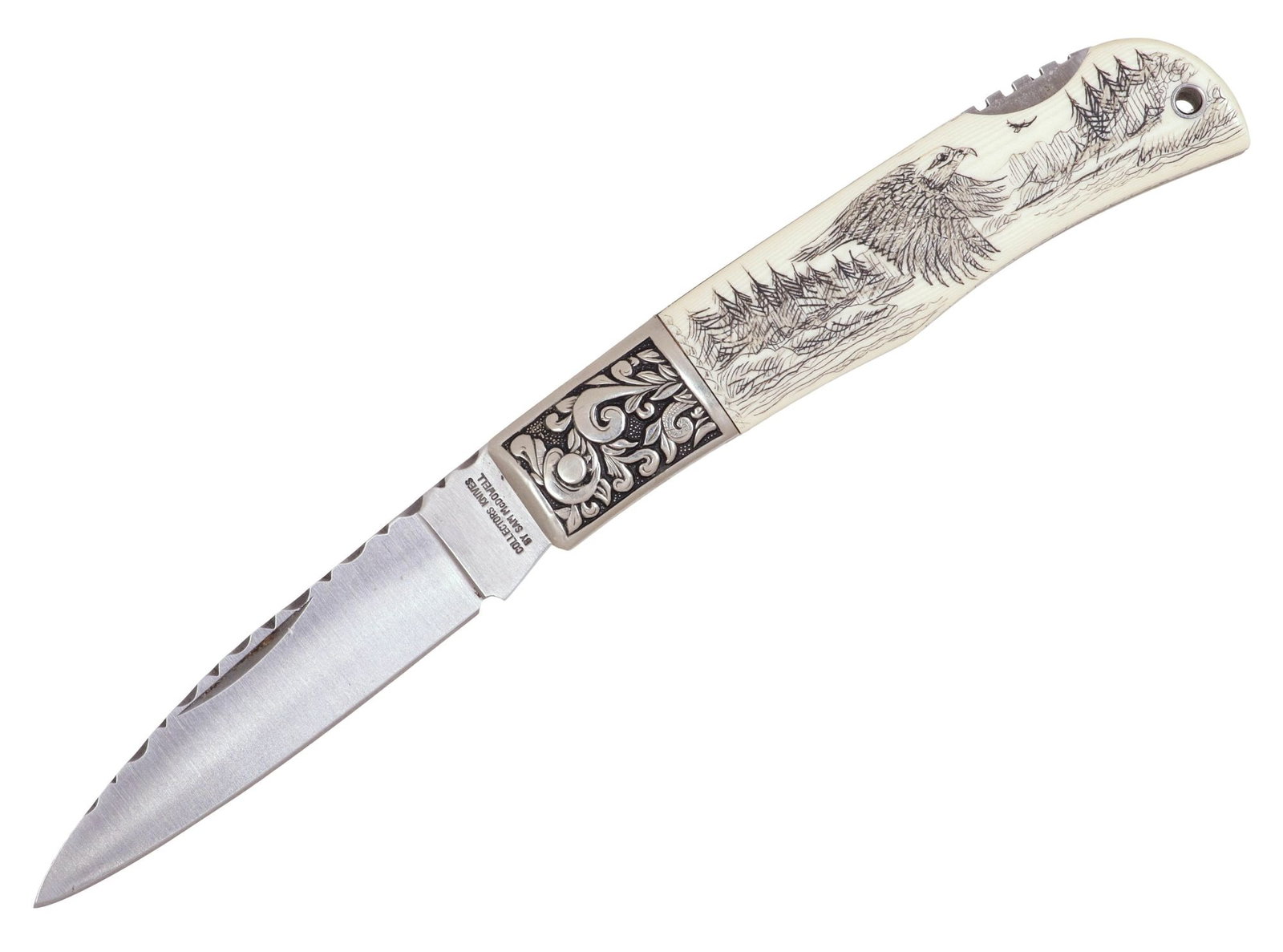 SAM MCDOWELL EAGLE SCRIMSHAW POCKET KNIFE - 2