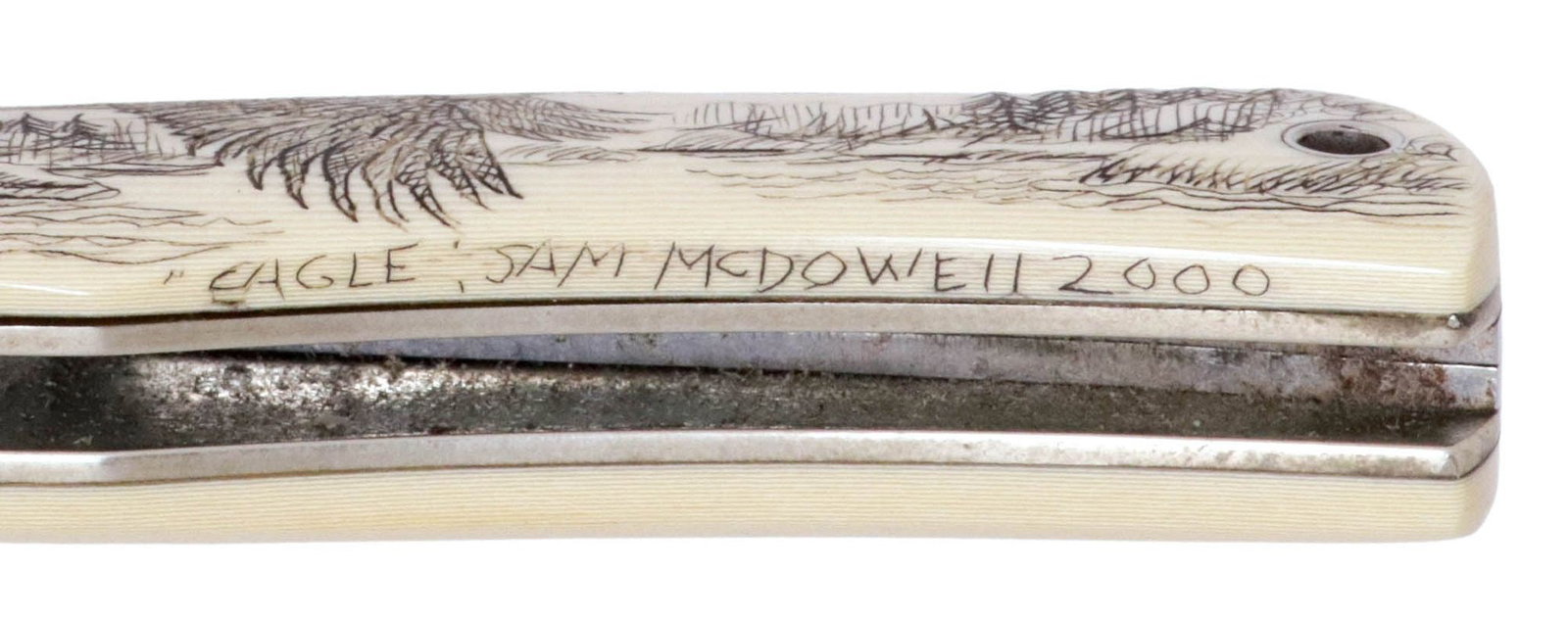 SAM MCDOWELL EAGLE SCRIMSHAW POCKET KNIFE - 7