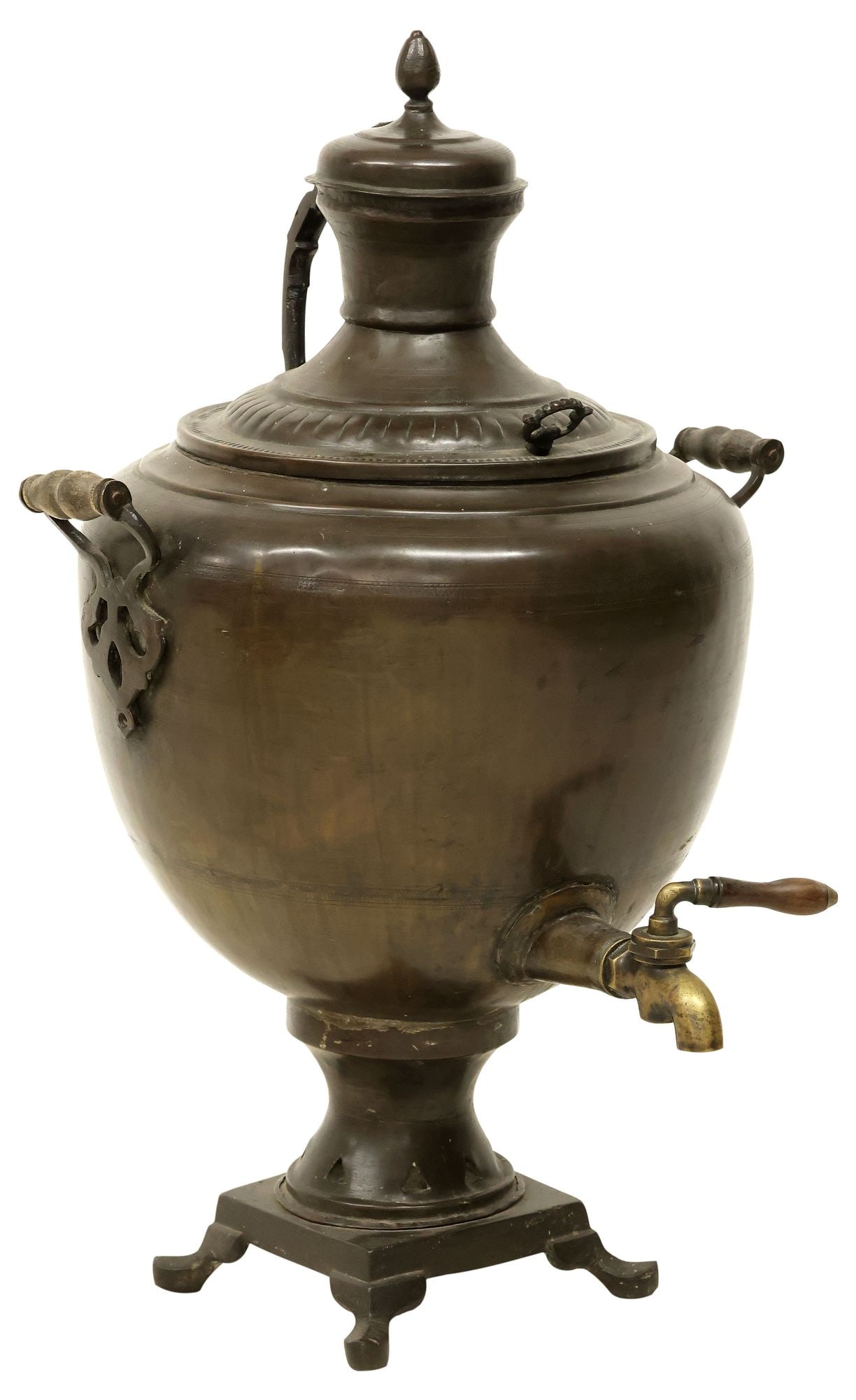 LARGE PATINATED COPPER SAMOVAR / HOT WATER URN, 31.75"H (1 of 6)