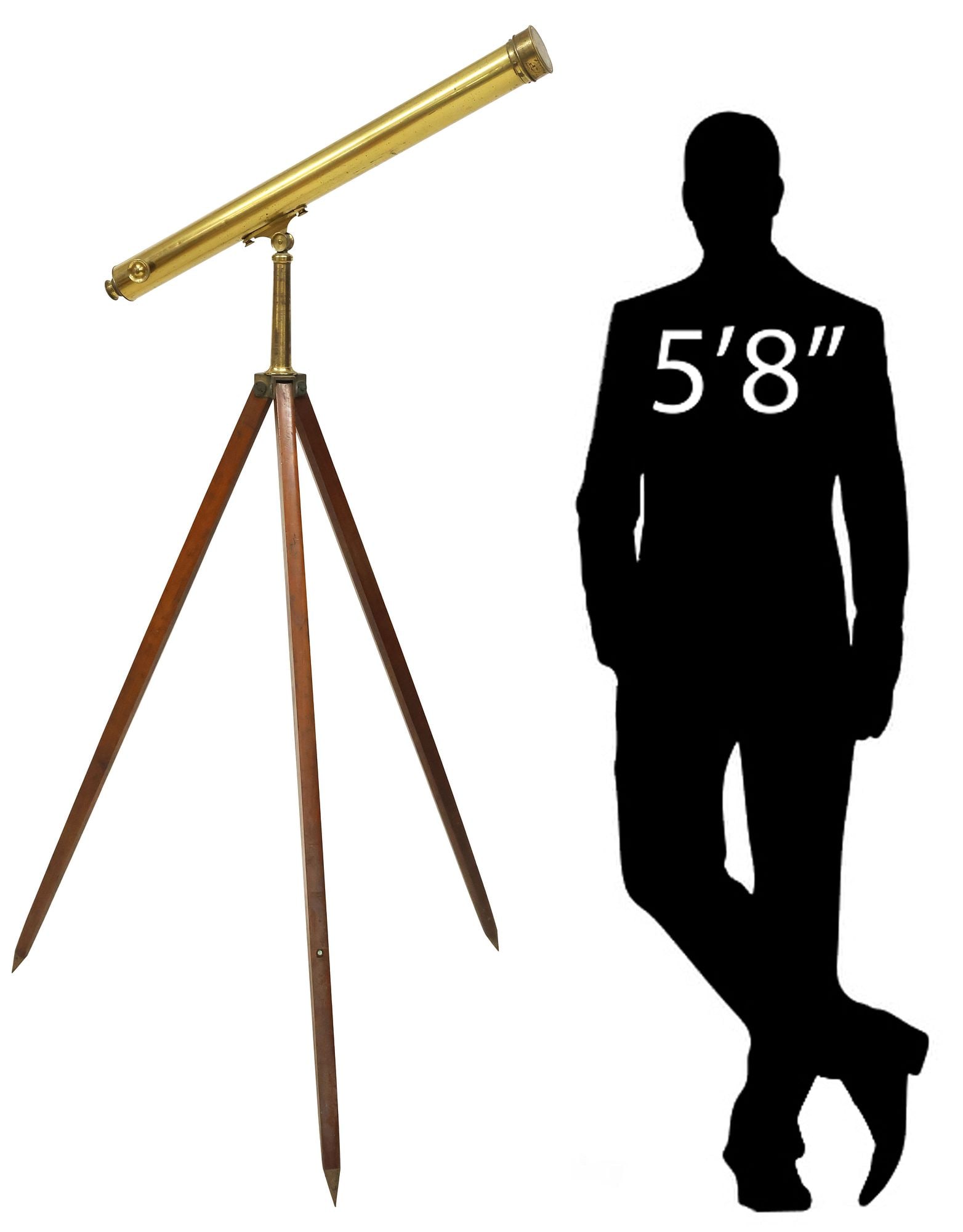 ENGLISH VICTORIAN CASED BRASS TELESCOPE ON TRIPOD STAND (1 of 8)
