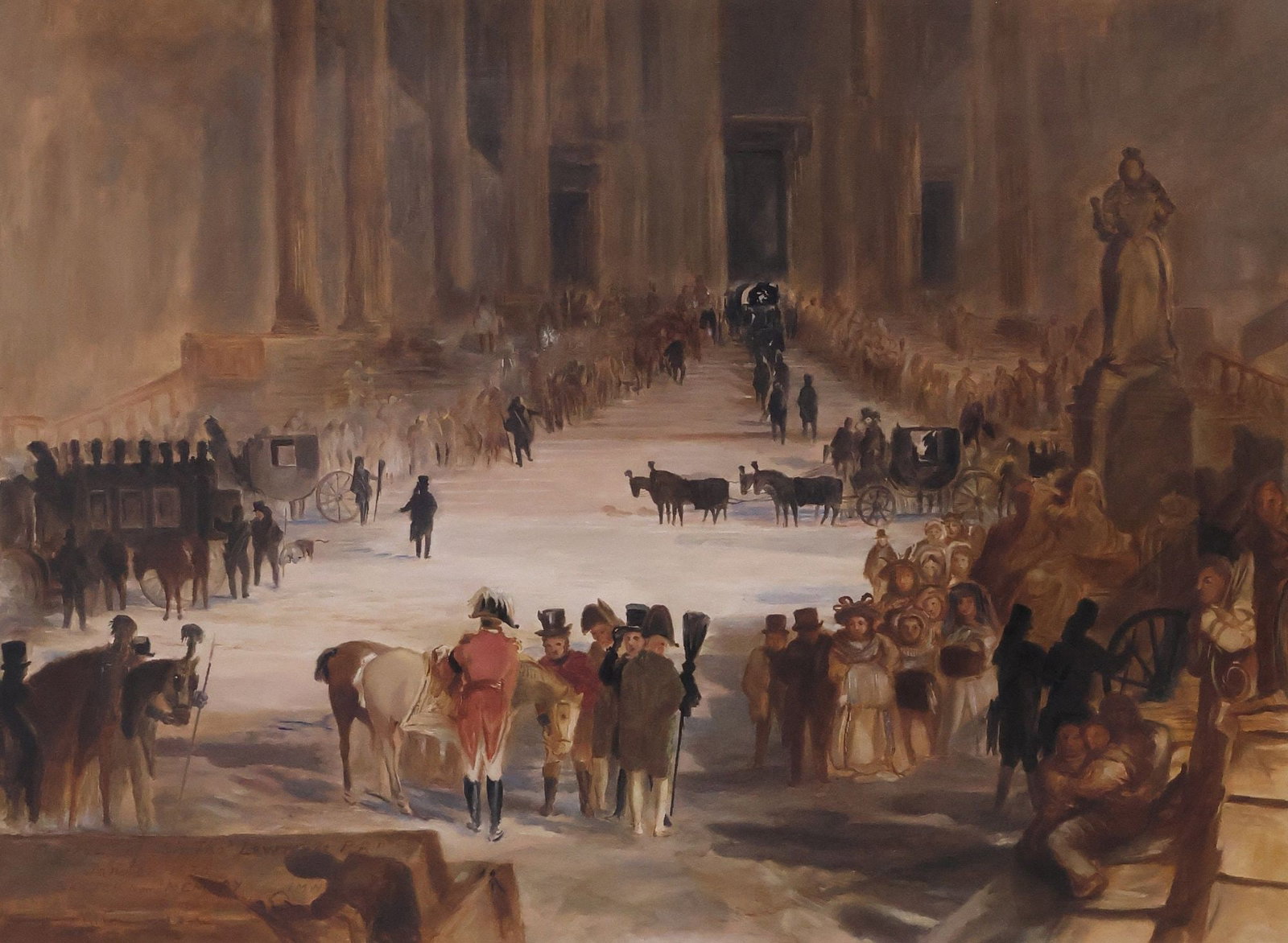 AFTER JOSEPH TURNER (1775-1851) PAINTING, 'FUNERAL OF SIR THOMAS LAWRENCE' (1 of 4)