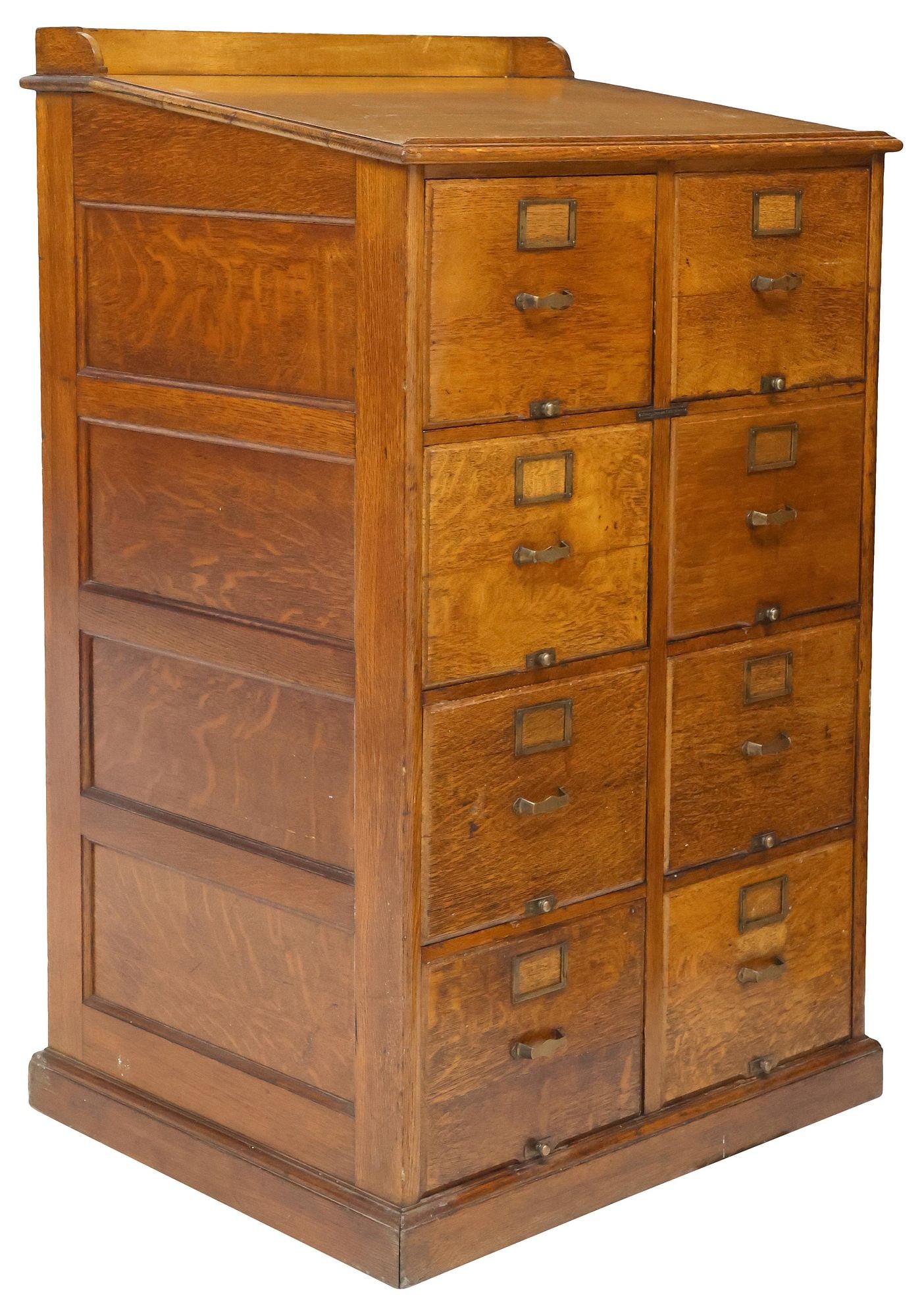 AMERICAN LIBRARY BUREAU SOLE MAKERS PANELED OAK FILING CABINET (1 of 5)
