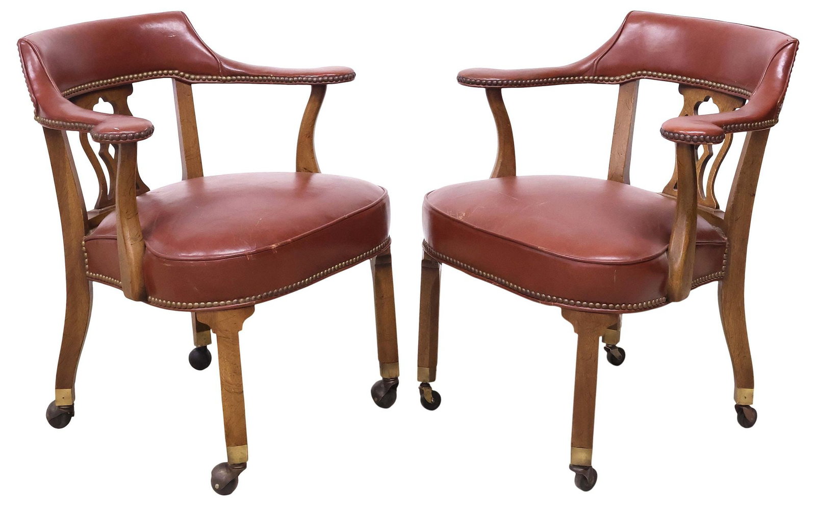 (2) HICKORY CHAIR FURNITURE COMPANY LEATHER UPHOLSTERED ARMCHAIRS (1 of 4)