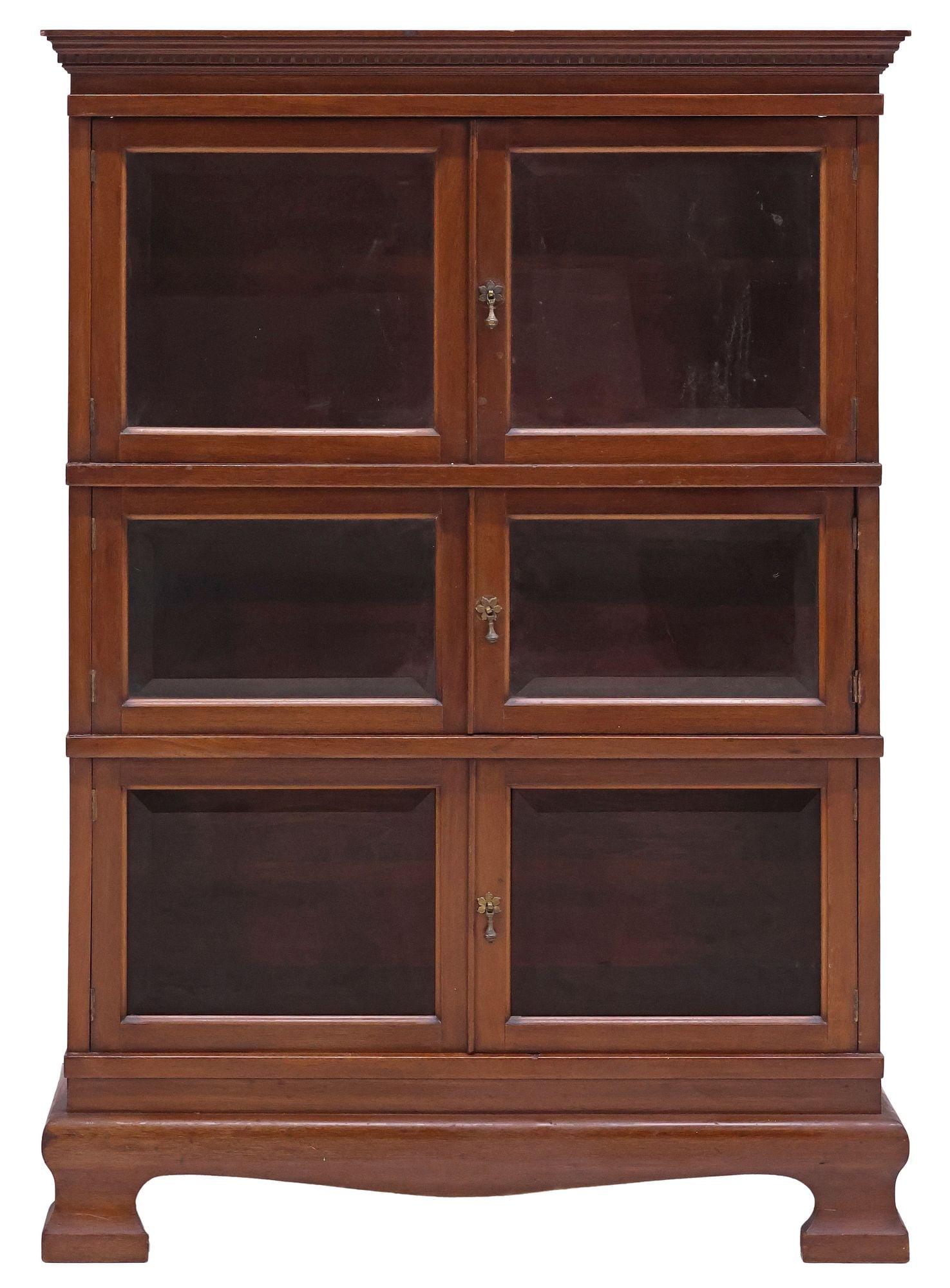 SIMPOLES CHAPTER GLAZED MAHOGANY 3-STACK BARRISTER'S BOOKCASE - 2