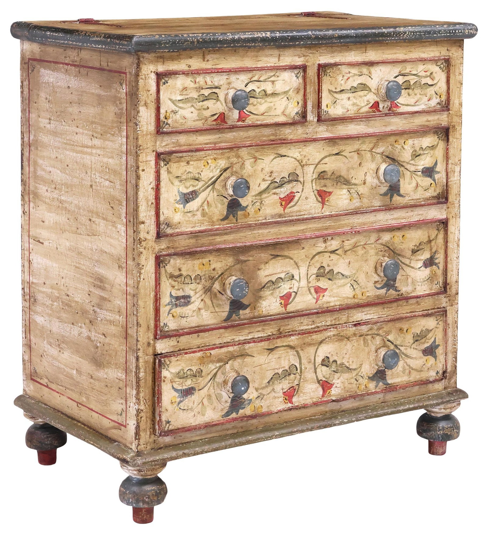 ENGLISH PAINTED LIFT-TOP CHEST-FORM STORAGE TRUNK (1 of 5)