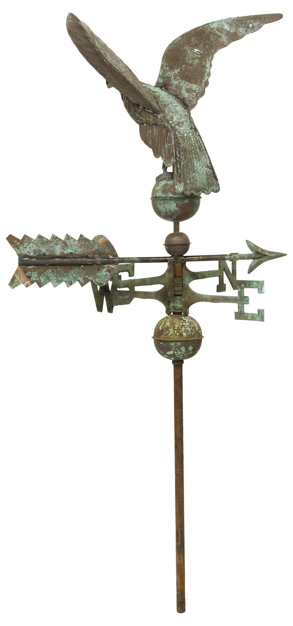 LARGE VERDIGRIS PATINATED COPPER EAGLE WEATHERVANE (1 of 4)