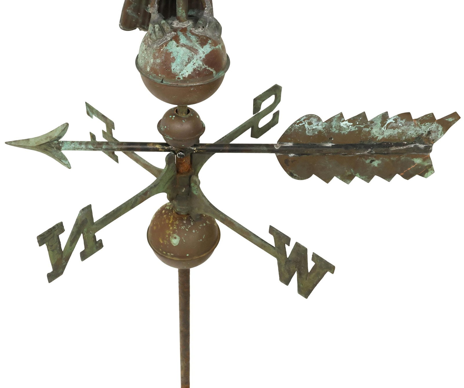 LARGE VERDIGRIS PATINATED COPPER EAGLE WEATHERVANE - 3