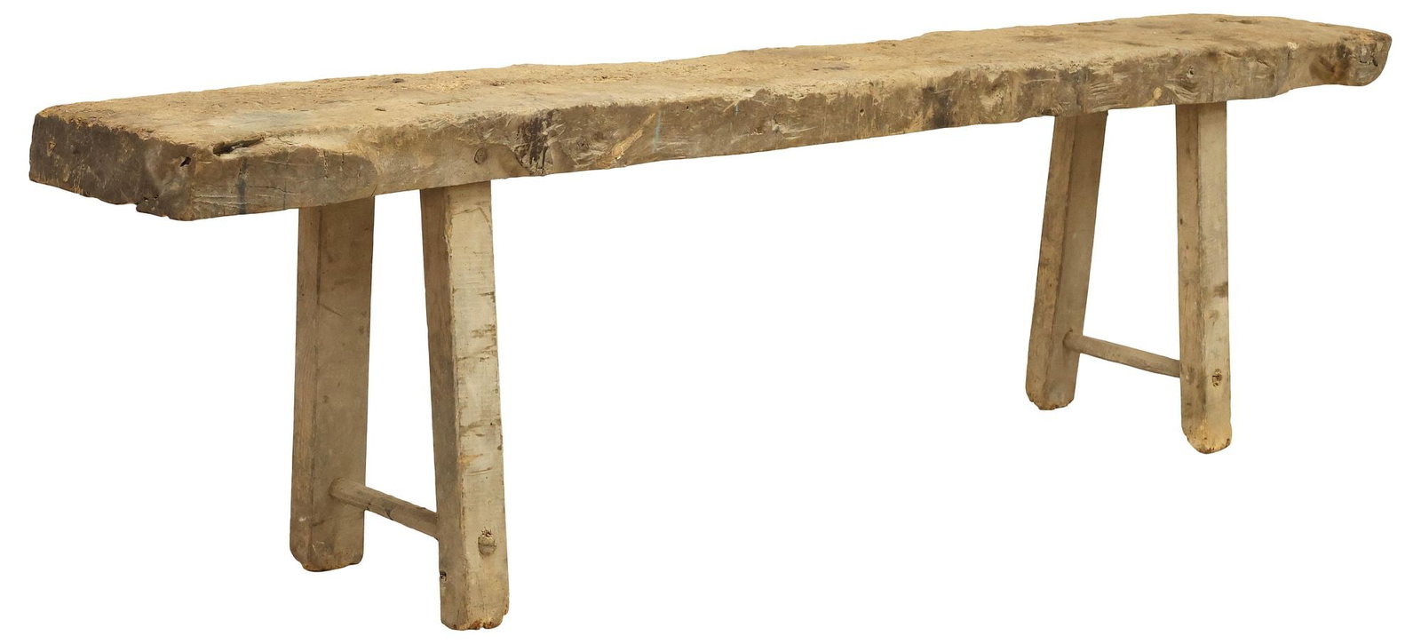 LARGE RUSTIC CRAFTSMAN'S WORK BENCH TABLE, 108"L - 4