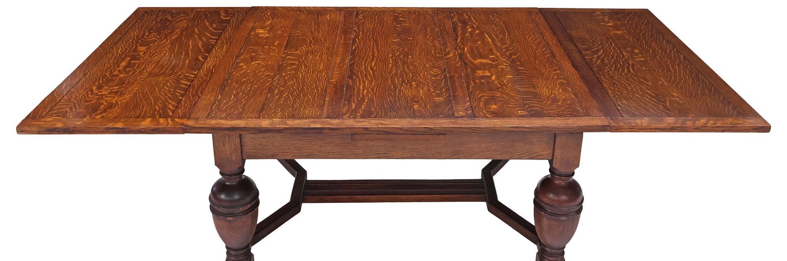 ENGLISH OAK DRAW-LEAF DINING TABLE, 96"L - 4