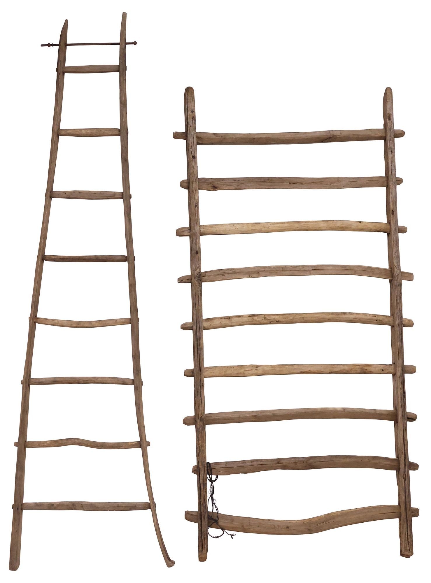 (2) LARGE DECORATIVE RUSTIC PINE BLANKET LADDERS - 3