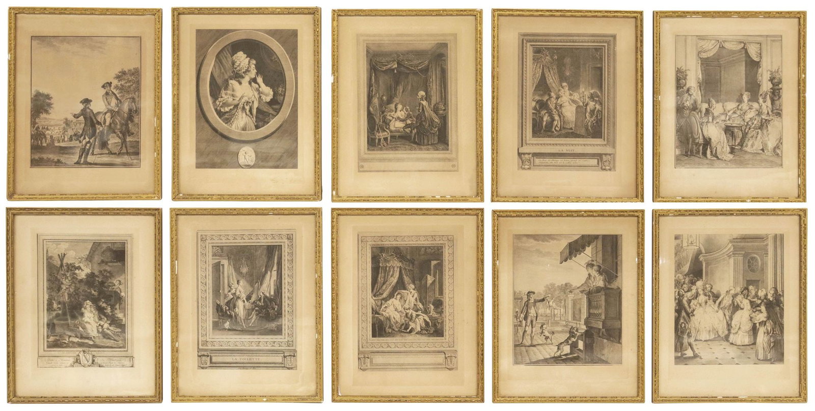 (10) FRENCH SCHOOL ENGRAVINGS, COSTUME PRINTS & ROCOCO SUBJECTS (1 of 6)