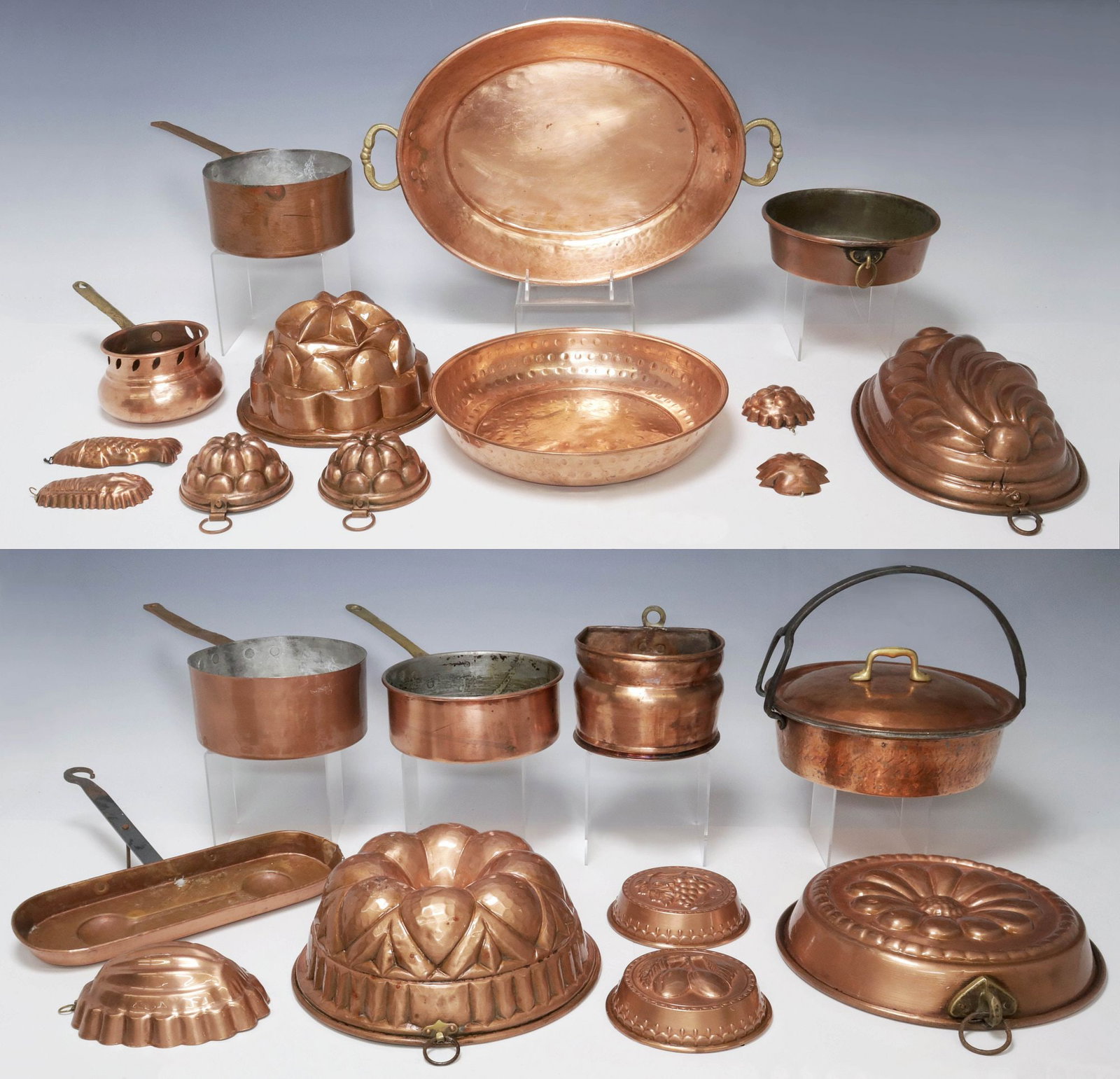 (24) CONTINENTAL COPPER KITCHENWARE, MOLDS, PANS, & POTS, 19TH/ 20TH C. (1 of 7)