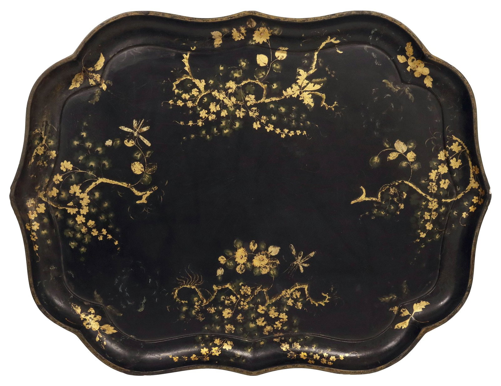 LARGE JENNENS & BETTRIDGE ENGLISH VICTORIAN PAPIER-MACHE TRAY (1 of 4)