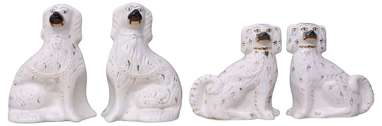 (4) ENGLISH STAFFORDSHIRE MANTEL DOGS (1 of 3)