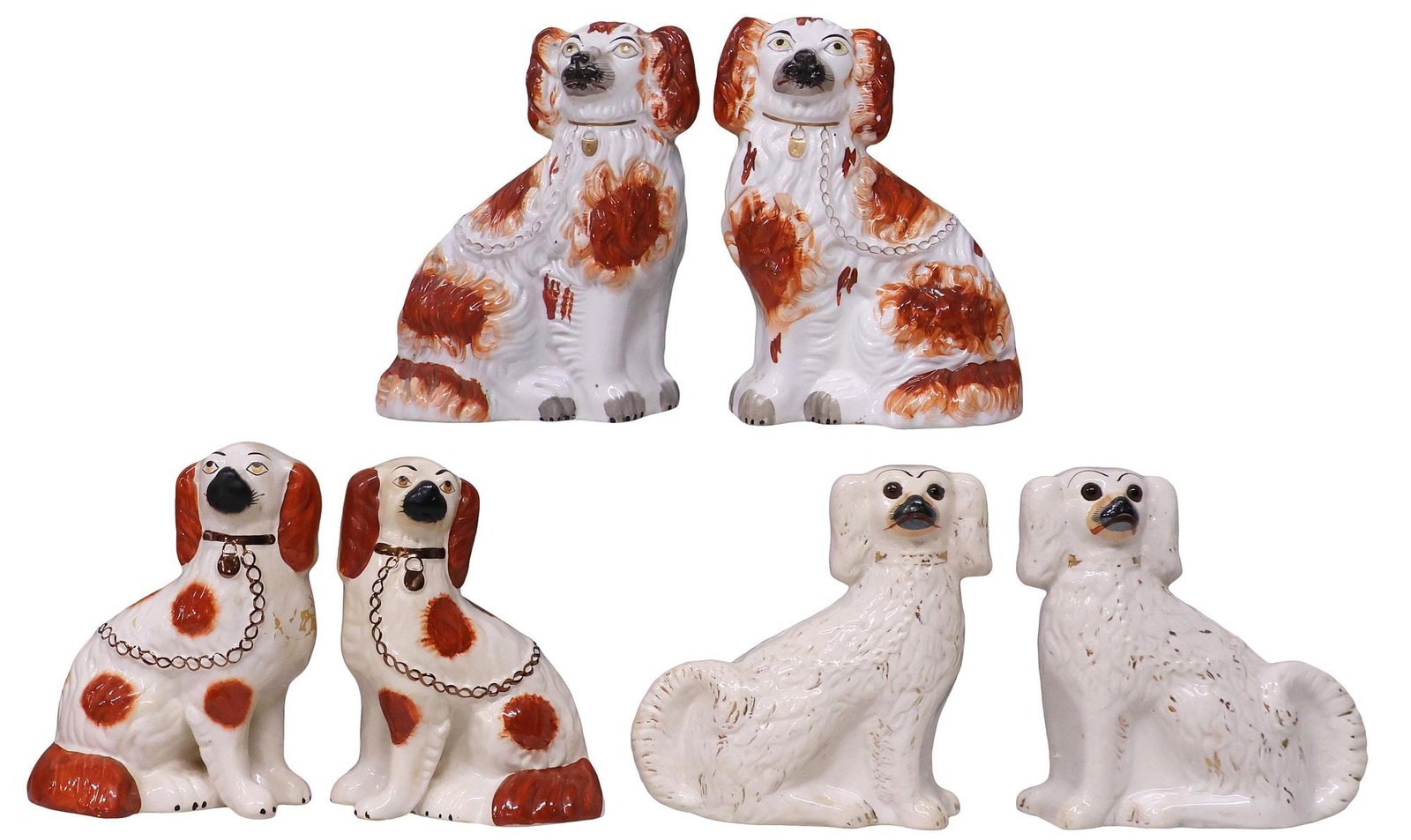 (6) ENGLISH STAFFORDSHIRE MANTEL DOGS (1 of 3)