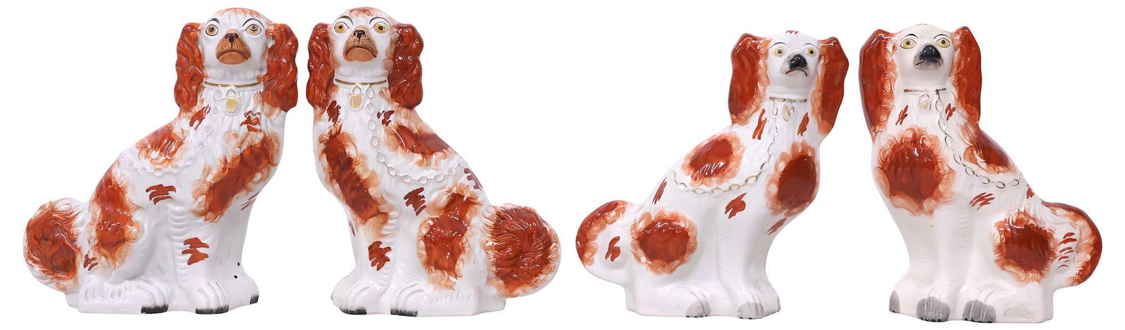 (4) ENGLISH STAFFORDSHIRE MANTEL DOGS (1 of 3)