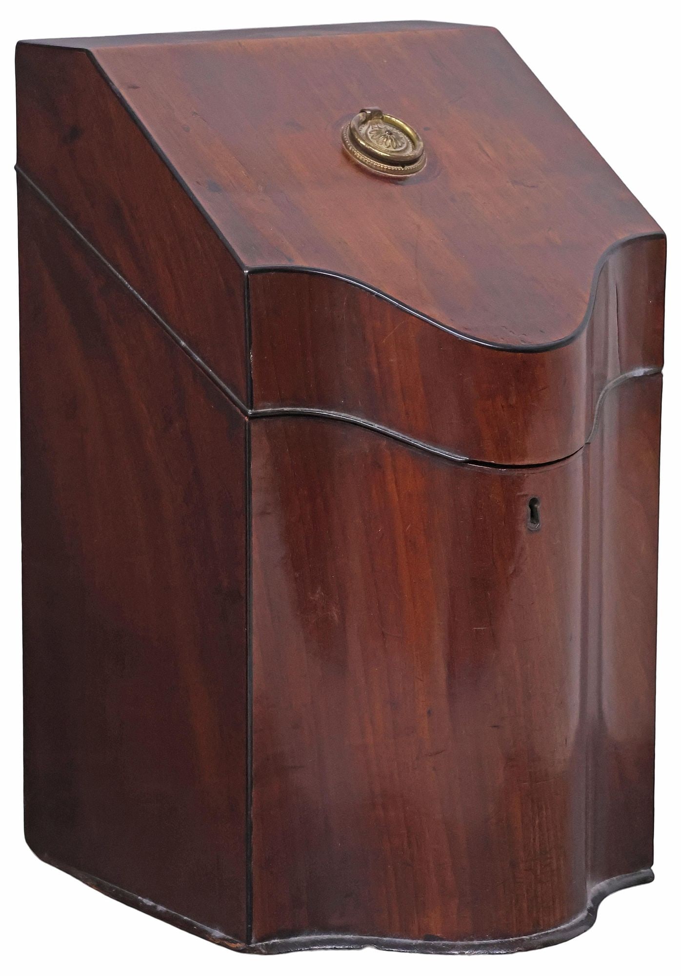 ENGLISH GEORGIAN PERIOD MAHOGANY KNIFE BOX FORM STORAGE BOX (1 of 5)