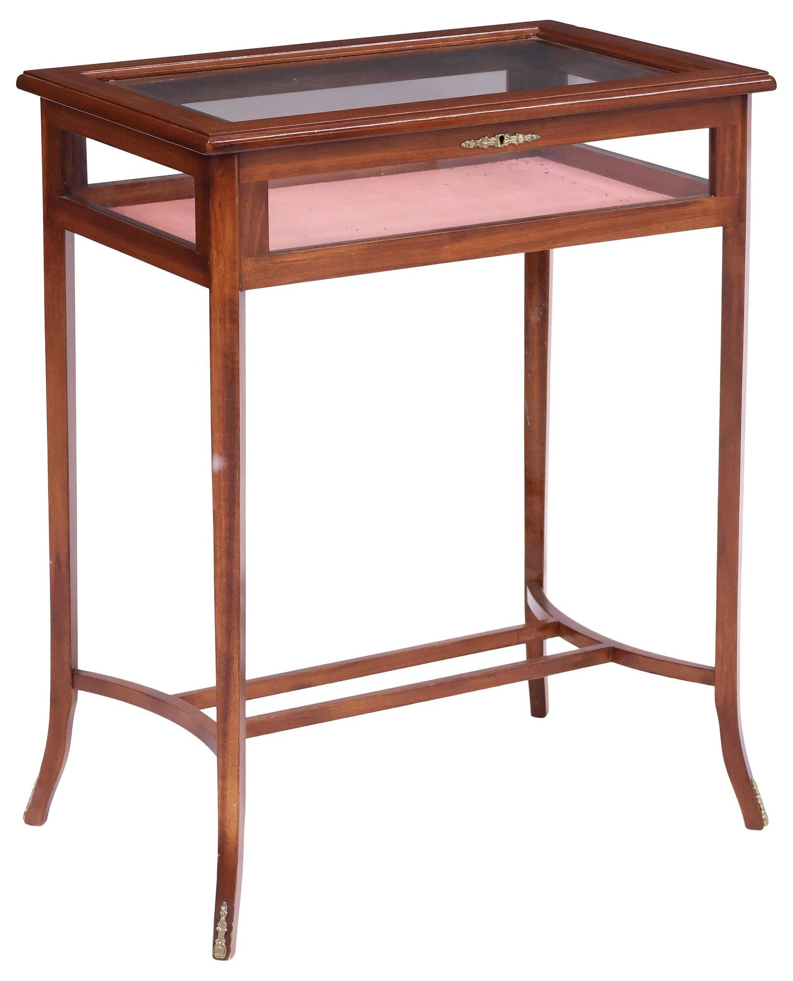 ENGLISH EDWARDIAN INLAID MAHOGANY LIFT-TOP VITRINE TABLE (1 of 5)