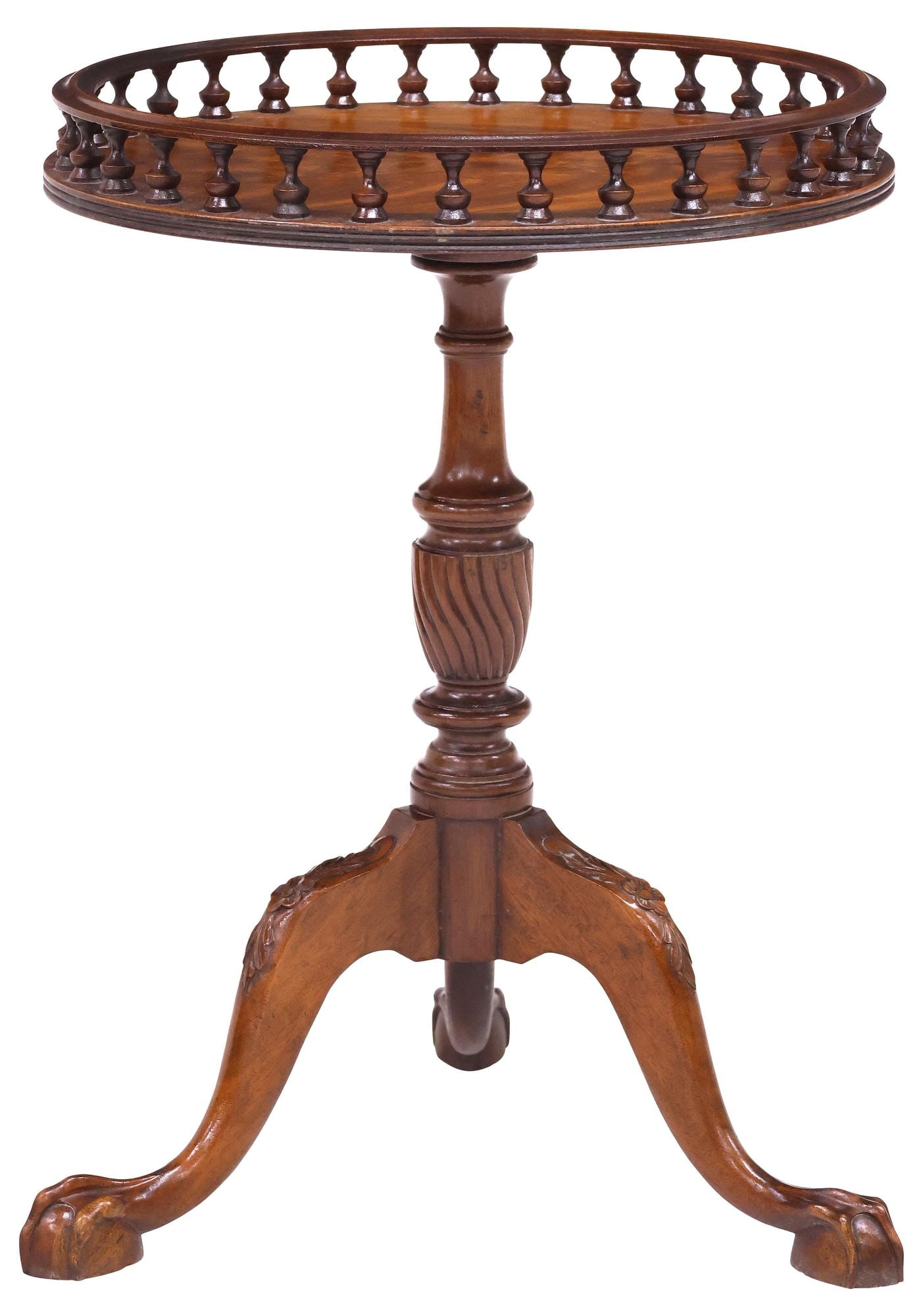 ENGLISH CHIPPENDALE STYLE CARVED MAHOGANY WINE TASTING TABLE (1 of 4)