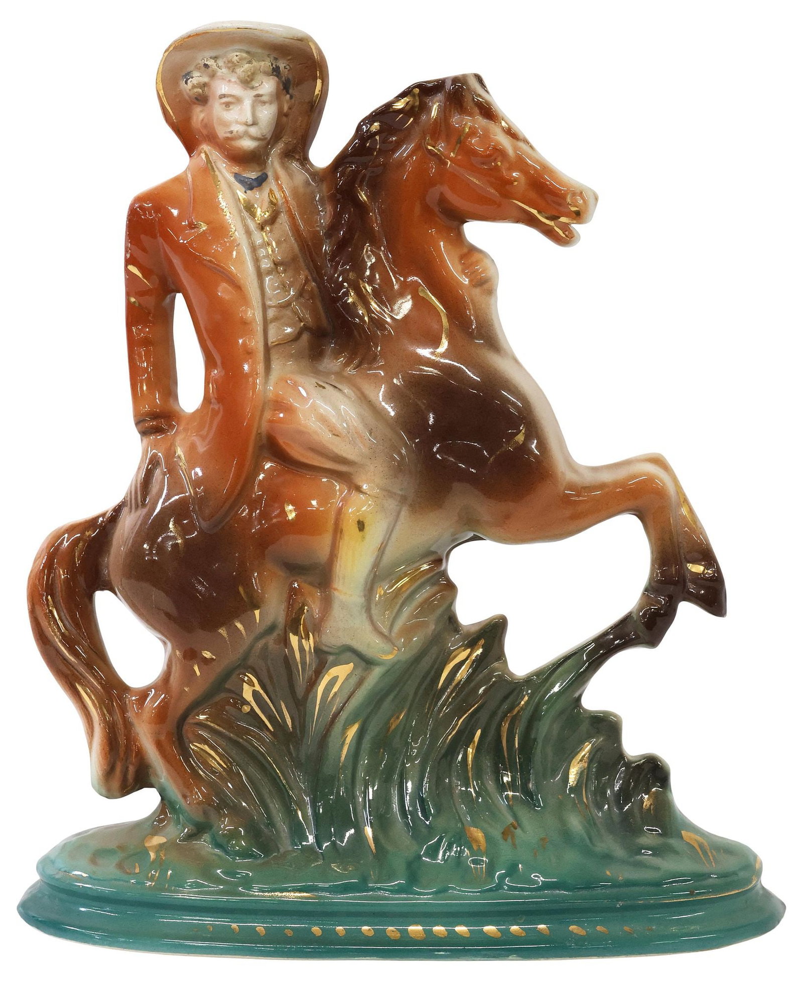 SCOTTISH BO'NESS POTTERY SCULPTURE, WILD BILL HICKOK ON HORSEBACK (1 of 4)