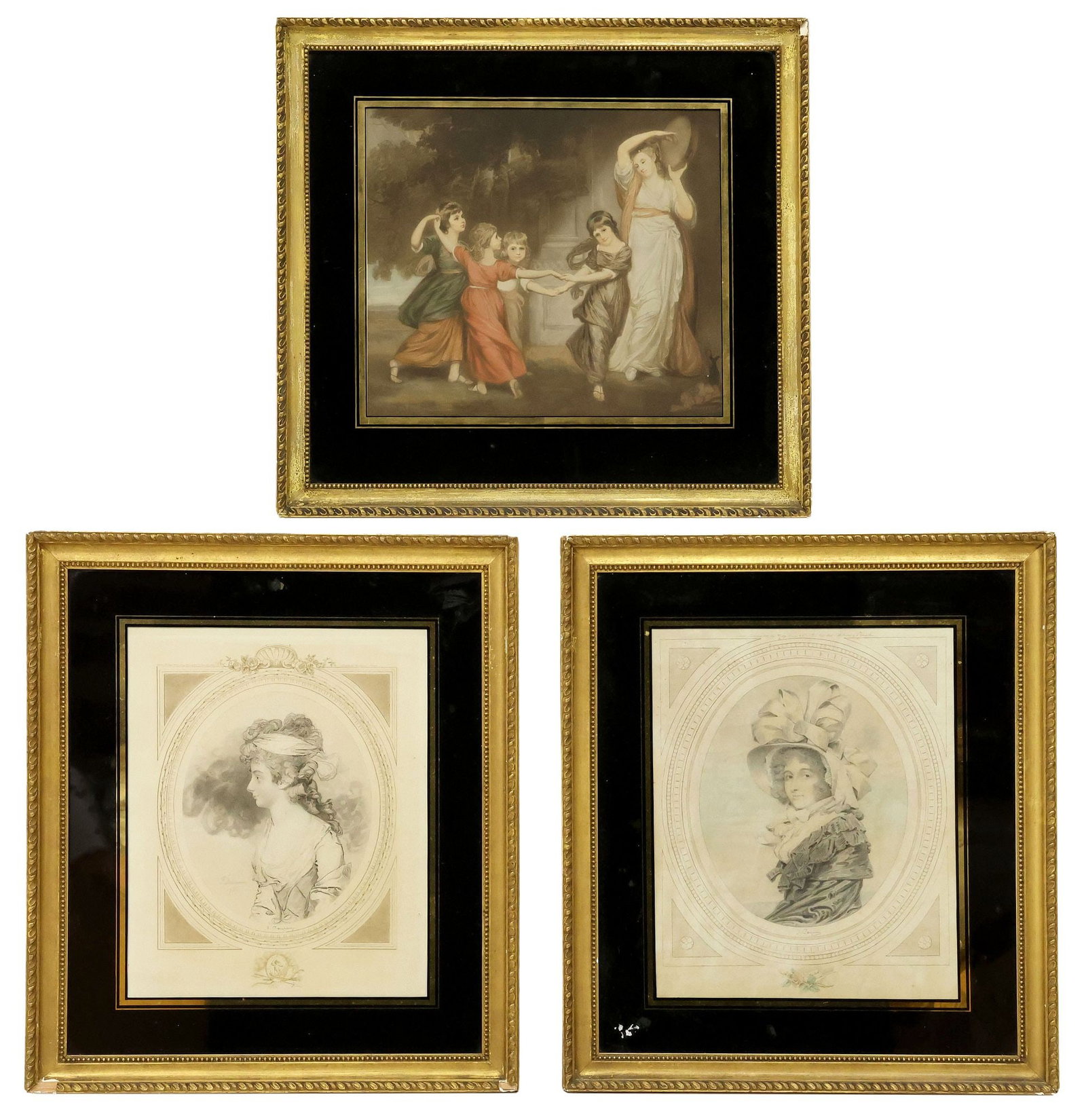 (3) ENGLISH ENGRAVINGS, PORTRAITS AFTER JOHN DOWNMAN & GEORGE ROMNEY (1 of 8)