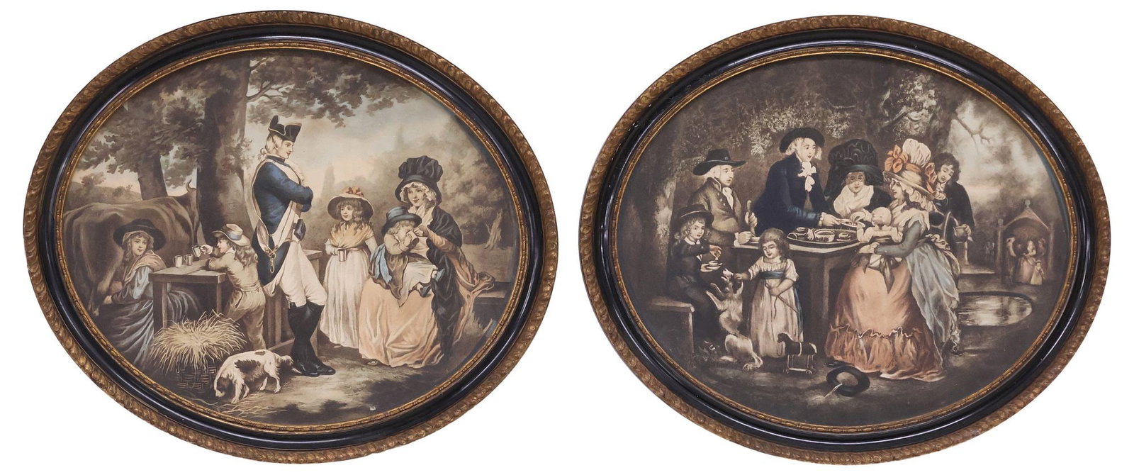 (2) AFTER GEORGE MORLAND (ENGLISH, D.1804) PRINTS, 'TEA GARDEN' & 'ST. JAMES PARK' (1 of 5)