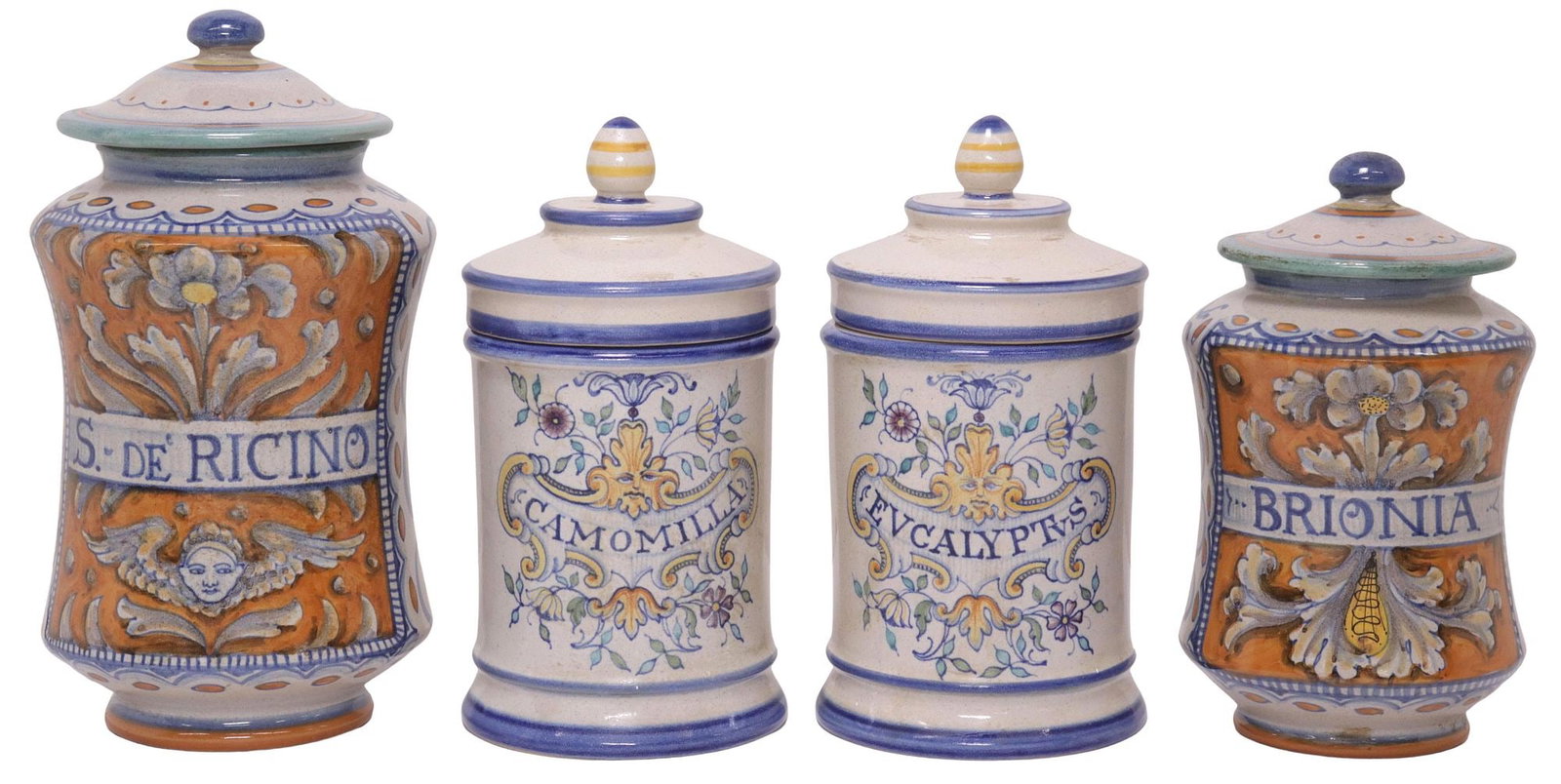 (4) ITALIAN POLYCHROME MAJOLICA APOTHECARY / ALBARELLO JARS (1 of 3)