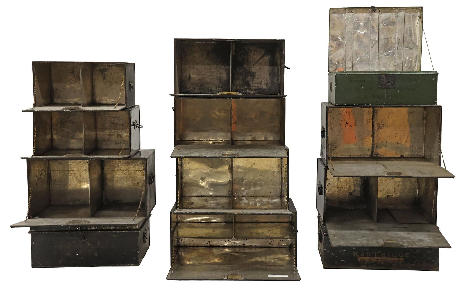 (12) ENGLISH METAL DEED BOXES - 3