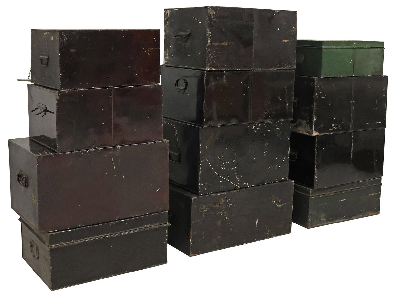 (12) ENGLISH METAL DEED BOXES - 4