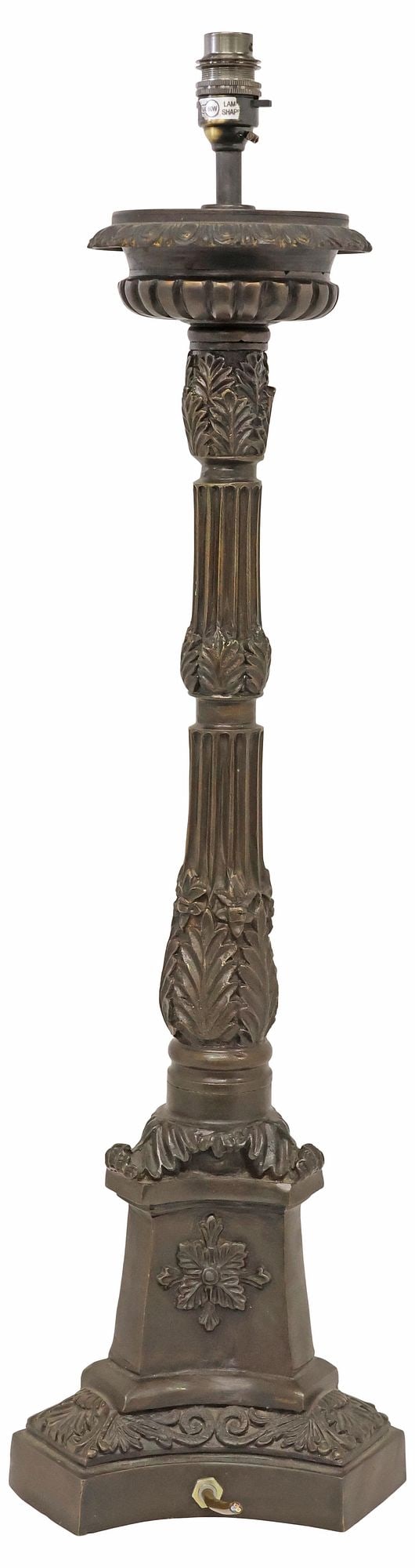 NEOCLASSICAL STYLE PATINATED BRONZE FLUTED 1-LIGHT TABLE LAMP (1 of 4)