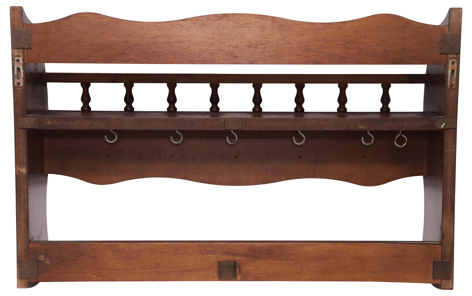 FRENCH COPPER REPOUSSE WALL-MOUNTED SPICE RACK / KITCHEN SHELF - 4